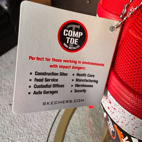 Skechers Work BULKLIN BALRAN Comp Toe Shoes – Women’s Size 9 Red Slip Resistant - Picture 8 of 8